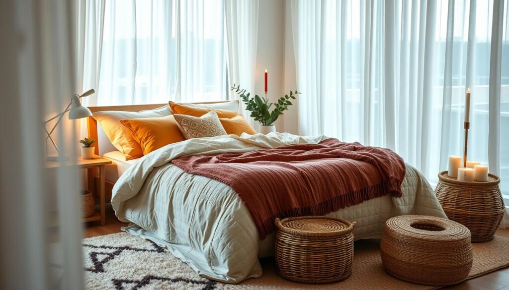 cozy bedroom textiles