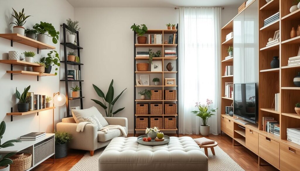 creative storage solutions for small living rooms