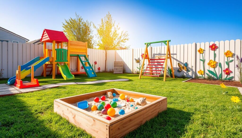 kids backyard play area
