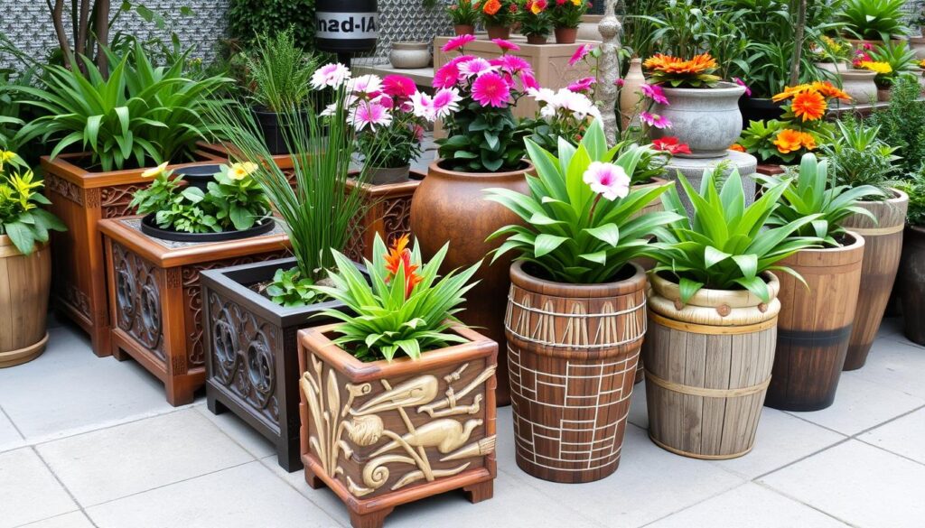natural material planters