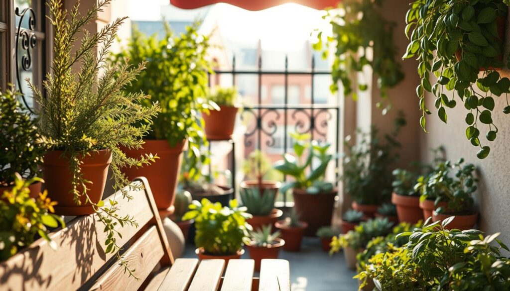 balcony herb garden