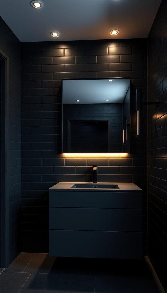dark modern bathroom