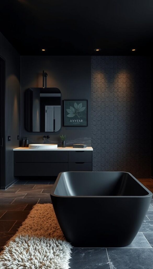 dark modern bathroom design