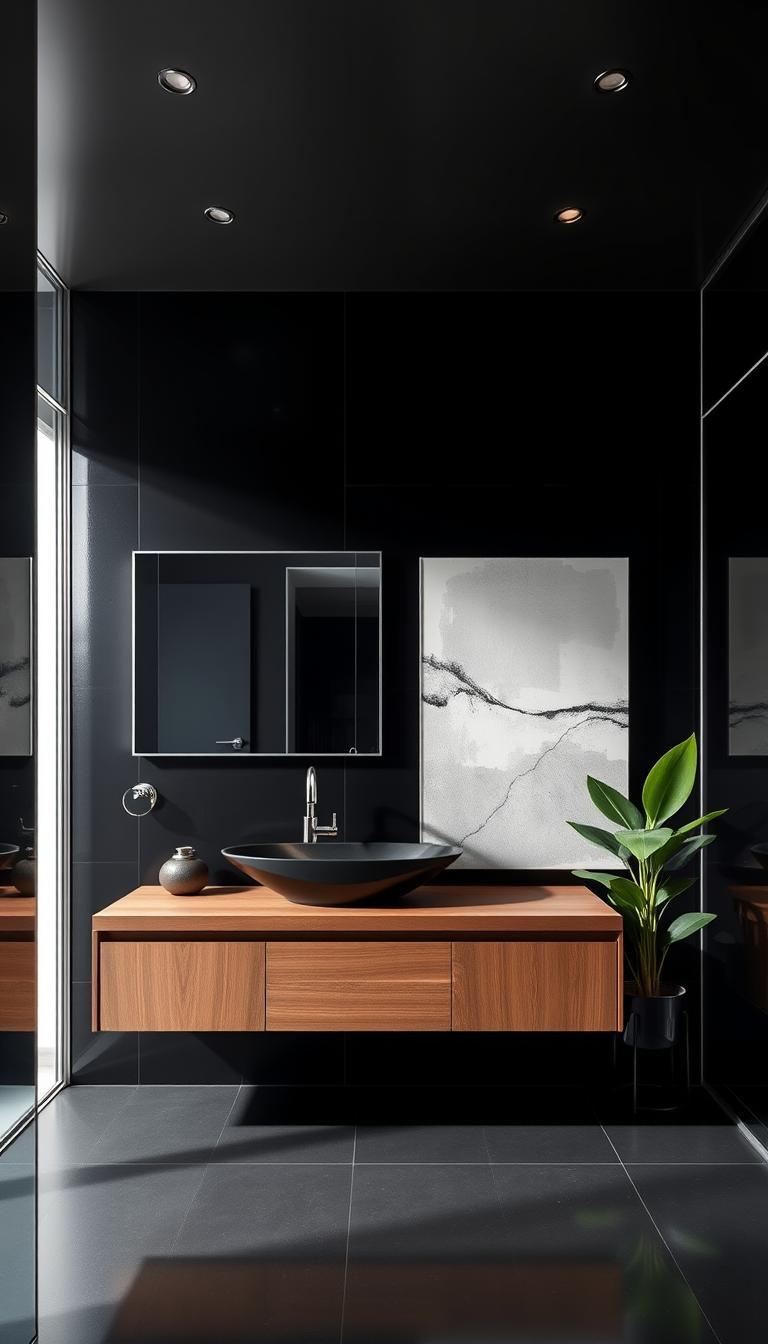 dark modern bathroom