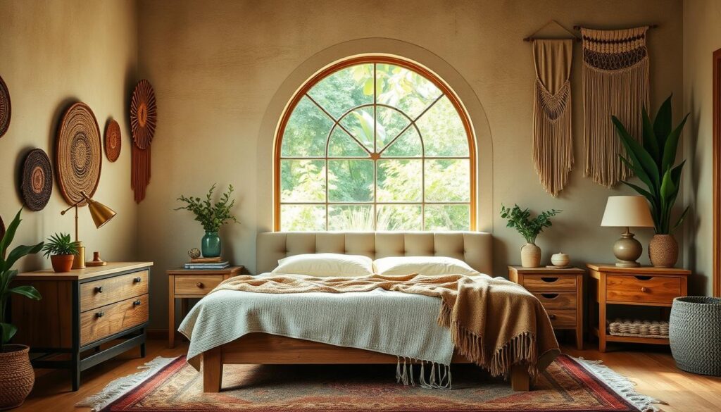 green boho bedroom