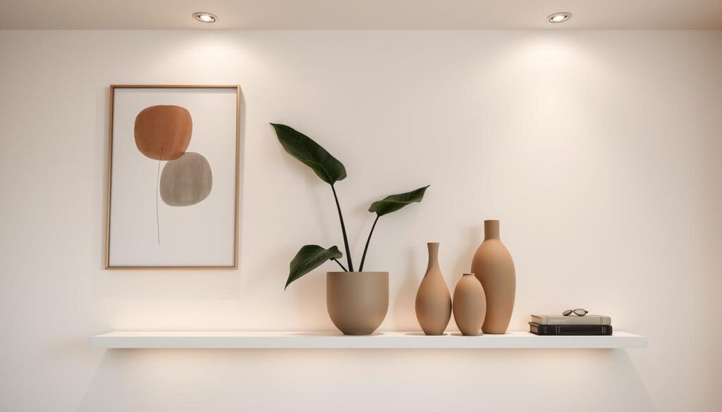 modern living room shelf decor