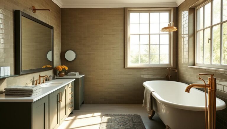 olive green bathroom