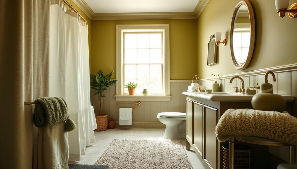 olive green bathroom accessories