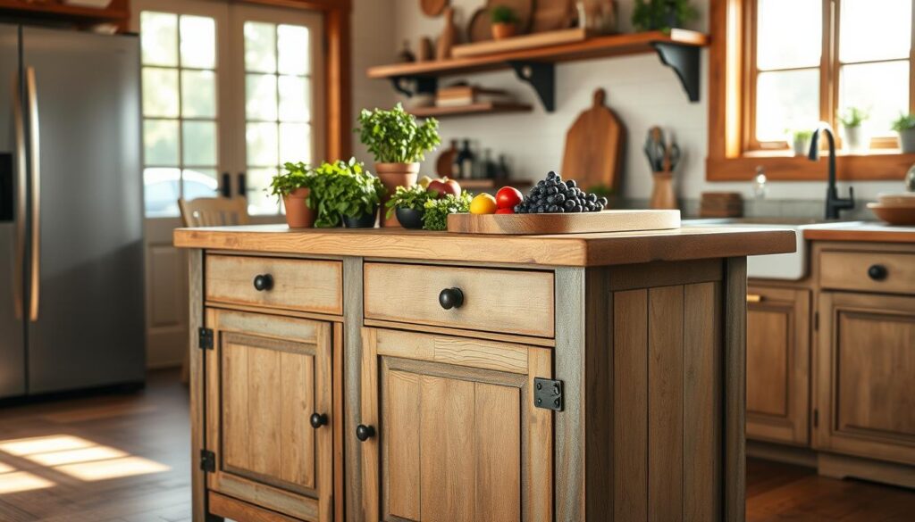 rustic kitchen island