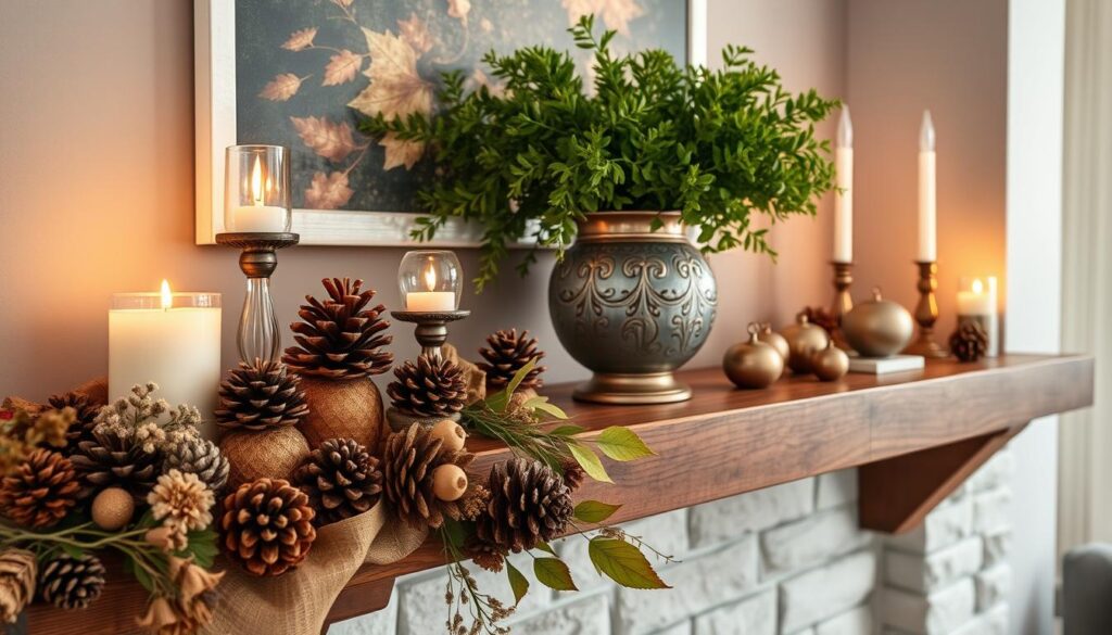 seasonal shelf decor living room