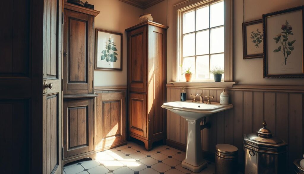 vintage bathroom storage