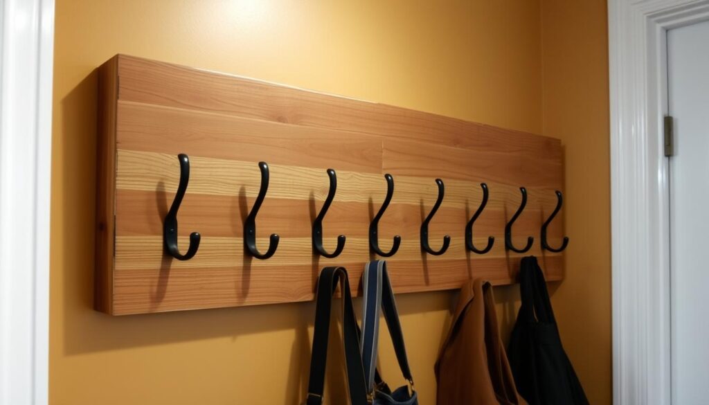 DIY coat rack and hook system