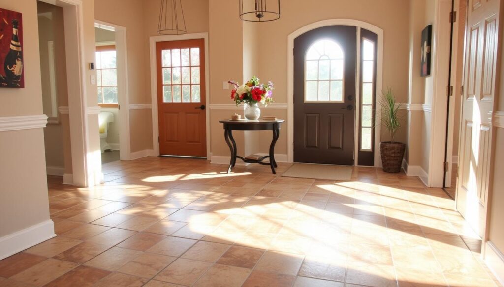 budget-friendly entryway flooring transformation