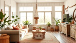 How to Style a Boho Coastal Living Room