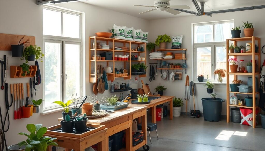 efficient garage gardening setup