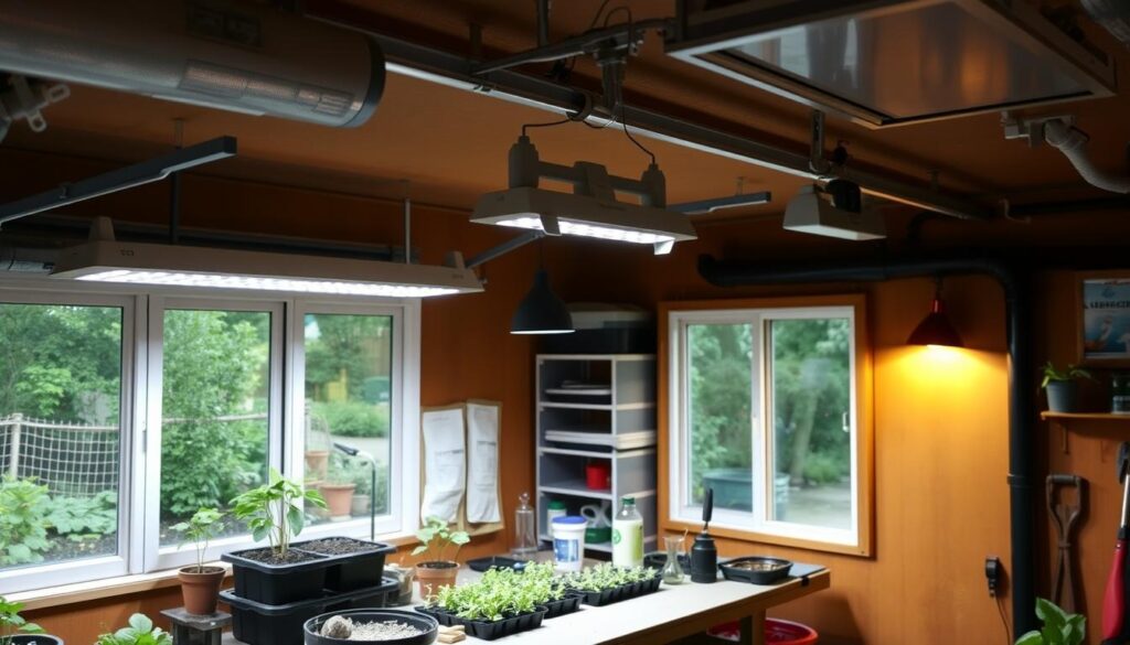 garage gardening lighting