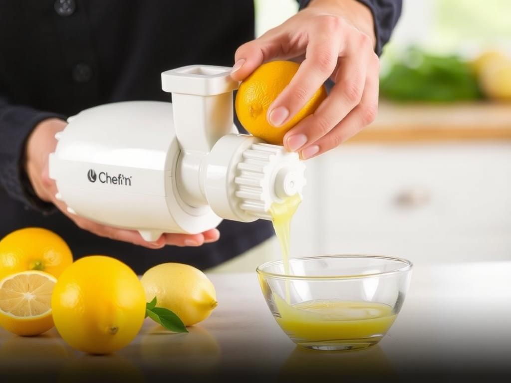 Chef'n FreshForce Citrus Juicer squeezing a lemon