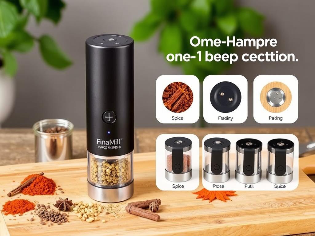 FinaMill Battery Operated Spice Grinder with interchangeable pods