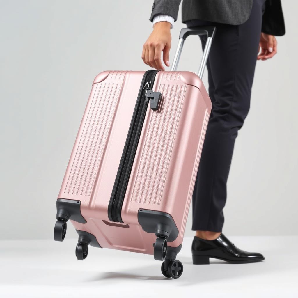 Four-wheel spinner luggage demonstration