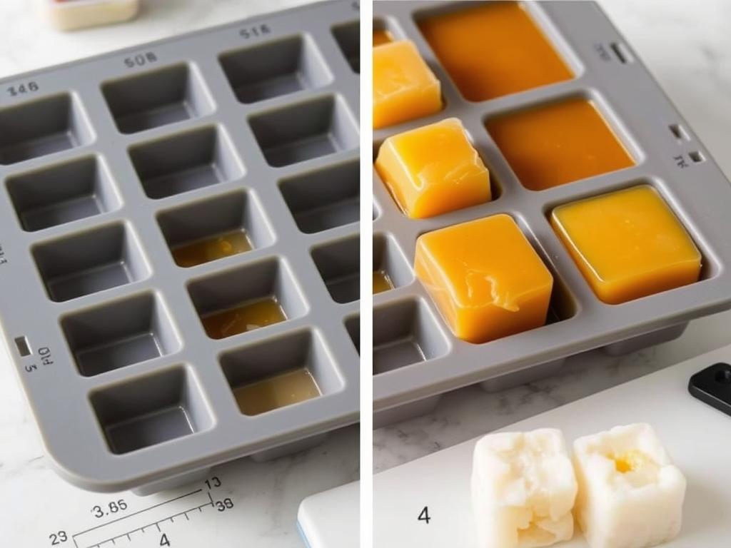 Souper Cubes Freezer Tray with frozen soup portions